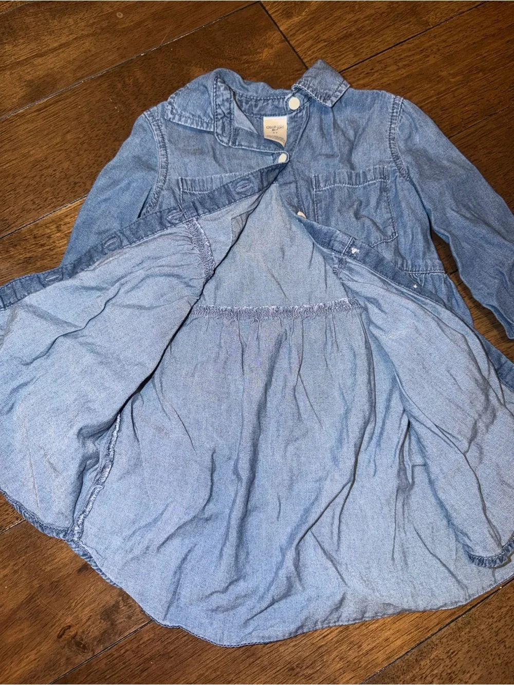 OshKosh B'gosh Light Blue Denim Button-Front Dress